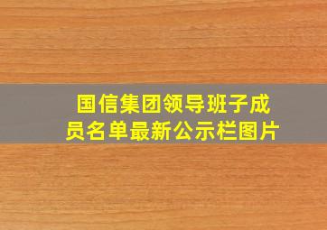 国信集团领导班子成员名单最新公示栏图片