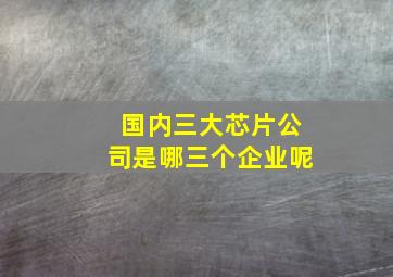 国内三大芯片公司是哪三个企业呢