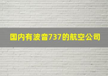 国内有波音737的航空公司