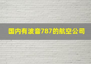 国内有波音787的航空公司