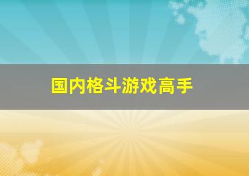 国内格斗游戏高手