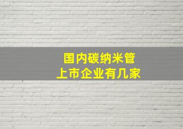 国内碳纳米管上市企业有几家