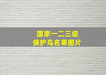 国家一二三级保护鸟名单图片