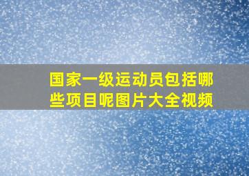 国家一级运动员包括哪些项目呢图片大全视频