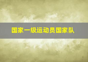 国家一级运动员国家队