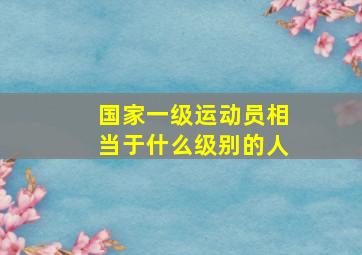 国家一级运动员相当于什么级别的人