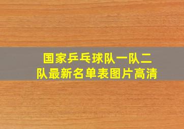 国家乒乓球队一队二队最新名单表图片高清