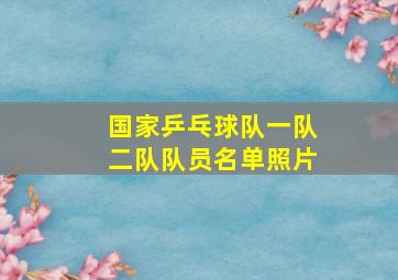 国家乒乓球队一队二队队员名单照片