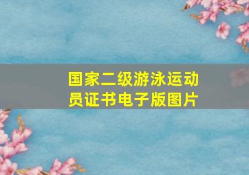 国家二级游泳运动员证书电子版图片