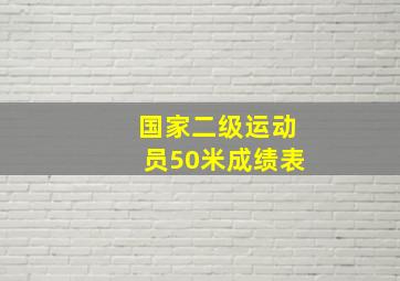 国家二级运动员50米成绩表