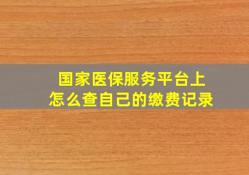 国家医保服务平台上怎么查自己的缴费记录