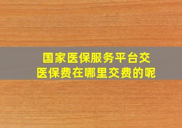 国家医保服务平台交医保费在哪里交费的呢