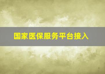 国家医保服务平台接入