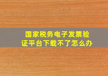 国家税务电子发票验证平台下载不了怎么办