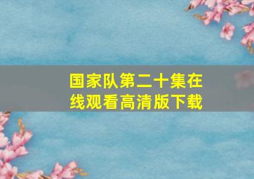 国家队第二十集在线观看高清版下载