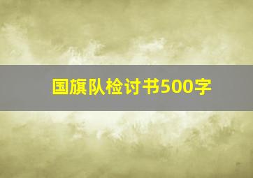 国旗队检讨书500字