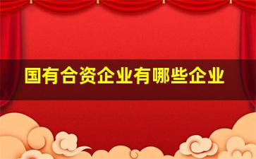 国有合资企业有哪些企业