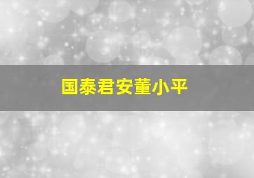 国泰君安董小平