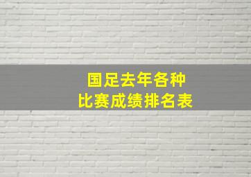 国足去年各种比赛成绩排名表