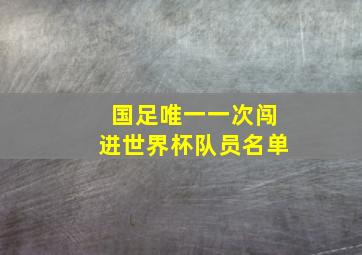 国足唯一一次闯进世界杯队员名单