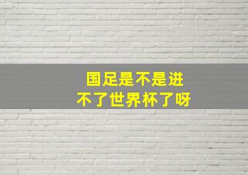 国足是不是进不了世界杯了呀