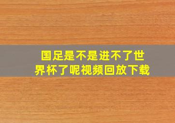 国足是不是进不了世界杯了呢视频回放下载