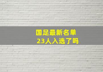 国足最新名单23人入选了吗