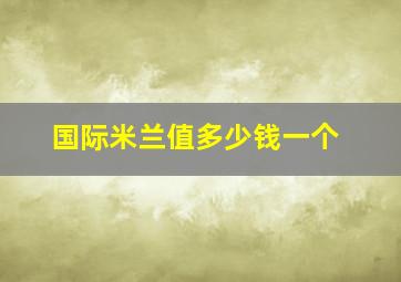 国际米兰值多少钱一个