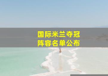 国际米兰夺冠阵容名单公布