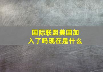 国际联盟美国加入了吗现在是什么