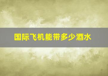 国际飞机能带多少酒水