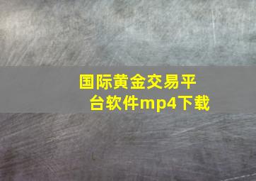 国际黄金交易平台软件mp4下载