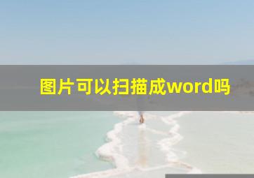 图片可以扫描成word吗