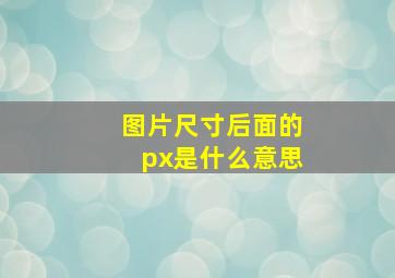 图片尺寸后面的px是什么意思