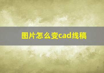 图片怎么变cad线稿