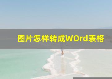 图片怎样转成WOrd表格