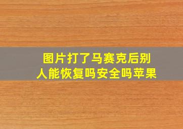 图片打了马赛克后别人能恢复吗安全吗苹果