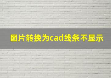 图片转换为cad线条不显示