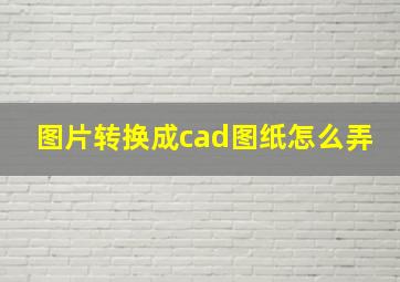 图片转换成cad图纸怎么弄