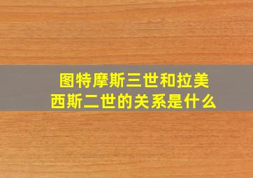 图特摩斯三世和拉美西斯二世的关系是什么