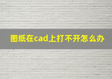 图纸在cad上打不开怎么办