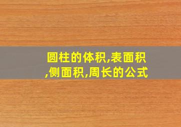 圆柱的体积,表面积,侧面积,周长的公式