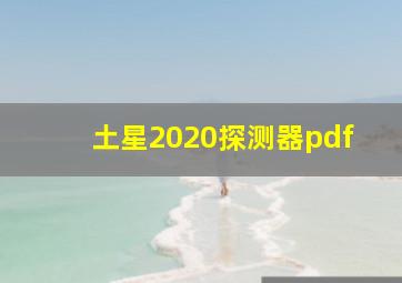 土星2020探测器pdf