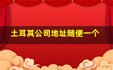 土耳其公司地址随便一个