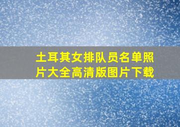 土耳其女排队员名单照片大全高清版图片下载