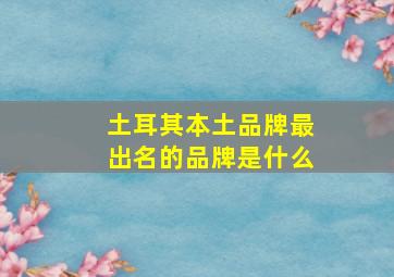 土耳其本土品牌最出名的品牌是什么