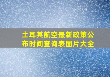 土耳其航空最新政策公布时间查询表图片大全