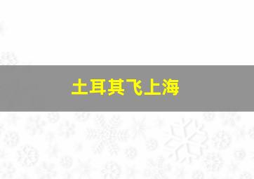 土耳其飞上海