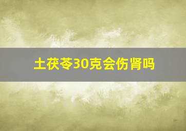 土茯苓30克会伤肾吗