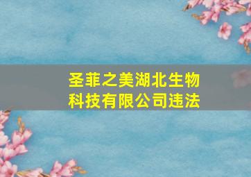 圣菲之美湖北生物科技有限公司违法